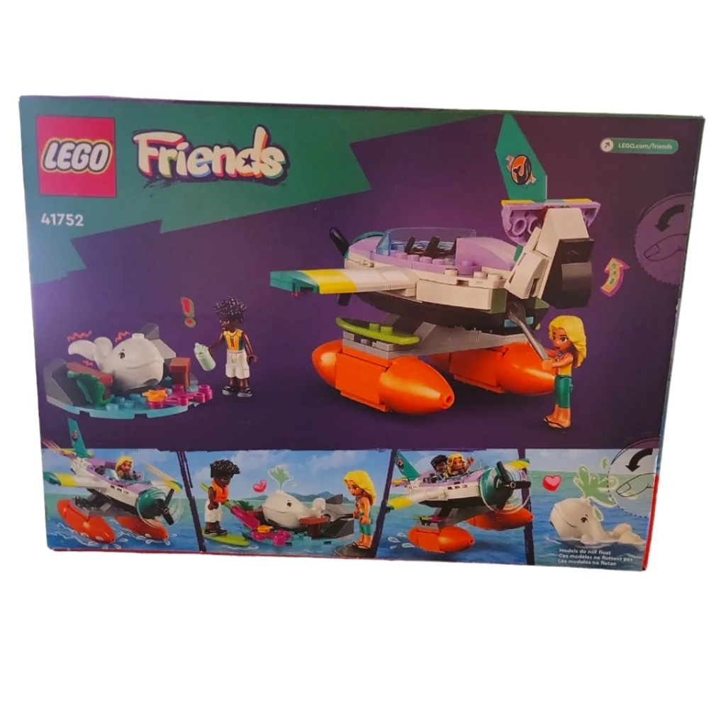 Lego, NIB, Lego Friends Sea Rescue Plane, Includes 2 Mini Dolls, 203 Pieces, Age